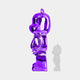 Phantom Purple Bear Sculpture 135cm - Angled View, highlighting the electroplated purple mirror surface.