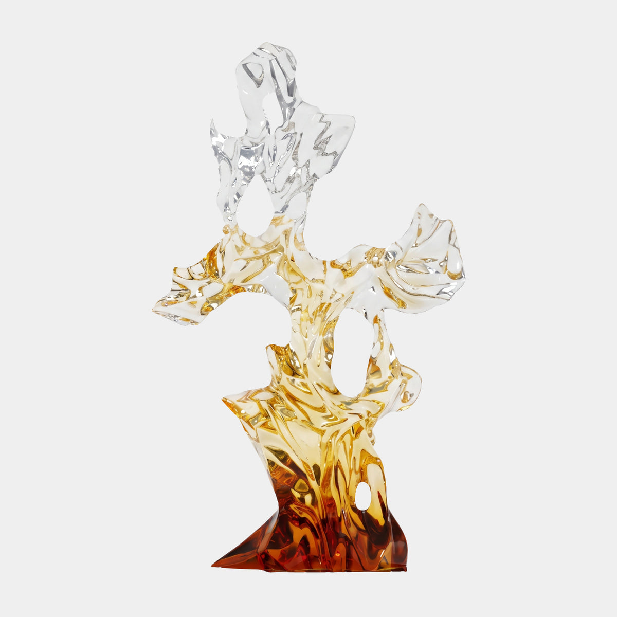 Amber Graded Branching Cross Resin Sculpture - 83cm