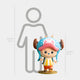 The Grand Line Tony Chopper Labubu Sculpture - 100cm by Giant Sculptures features a cute, cartoon design with antlers and a blue helmet—ideal for anime-themed interiors or as a unique One Piece collectible. Shown beside a 160cm human for scale.