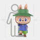 The Giant Sculptures Camp Life Traveller Labubu Sculpture - 160cm features a cartoon character with bunny ears, a green hat, blue jacket, green shorts, red boots, and a bandaged leg—perfect as a storytelling centerpiece.