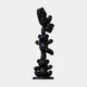 The Gacko Black Marble Triple Bear Sculpture (90cm) by Giant Sculptures features three black marble-effect bears stacked vertically, with the top bear upside down, set against a plain light gray background.
