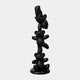 The Giant Sculptures Gacko Black Marble Triple Bear Sculpture (90cm) features three black bears stacked playfully, crafted with a dark marble-effect finish and displayed against a plain light gray background.