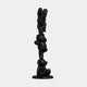 The Gacko Black Marble Triple Bear Sculpture by Giant Sculptures is a 90cm tall, abstract decorative piece featuring three rounded, interconnected bear forms in a black marble-effect finish on a circular base against a white background.