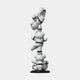 The Gacko Chanel Triple Bear Sculpture by Giant Sculptures features three glossy white bears stacked vertically with black CHANEL bands on a sleek black base, creating a striking 90cm luxury decor piece.