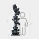 The Gacko Grey LV Triple Bear Sculpture by Giant Sculptures stands 200 cm tall beside a grey outline of a 150 cm person for scale, showing the impressive height of this stacked designer bear artwork.