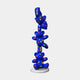 The Gacko Puzzle Triple Bear Sculpture - 150cm by Giant Sculptures features three stacked bears with colorful puzzle pieces on a white base, creating a striking, contemporary decorative artwork.