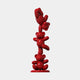 The Gacko Red Triple Bear Sculpture by Giant Sculptures (90cm) features three glossy, balloon-like red bears stacked vertically, creating a bold piece of contemporary art set against a plain white backdrop.