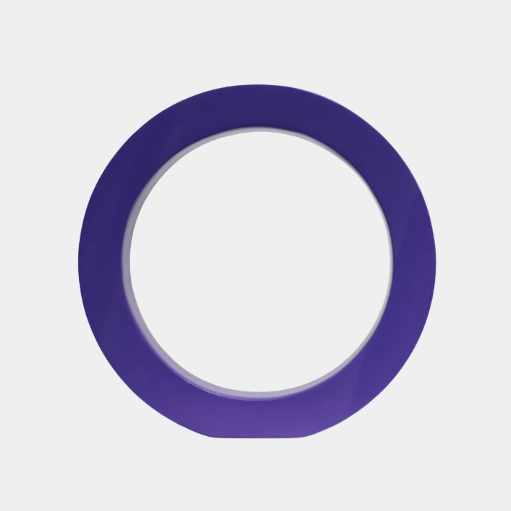 Giant Sculptures Purple Circular Ring metal sculpture in a smooth matte deep purple finish, standing upright and shown front-on against a plain light background.