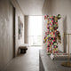 Urban Pop Bear Sculpture - 50cm, resin bear with multicoloured graffiti-style doodles, displayed on a console table in a modern hallway.