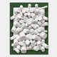 The Axion White Wood Cluster & Emerald Green Edge 3D Wall Art by Giant Sculptures features clustered white cylindrical forms on a dark green rectangular background with an emerald green edge.
