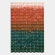 A grid of small, 3D paper squares in fading peach, orange, brown, and greenish-blue hues—reminiscent of the Stratiform Multitone Sunset Gradient Wood Mosaic 3D Wall Art by Giant Sculptures.
