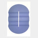 Ellipse Lavender Oval Wood 3D Canvas Wall Art by Giant Sculptures features a large wavy blue oval divided by a vertical white line, ideal for calming interiors or as striking 3D wall décor.
