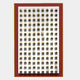 The Artiora Red Edge & Wood Block Modular Grid 3D Wall Art by Giant Sculptures features a grid of 3D white open cubes casting shadows on a red background with a yellow border, creating a striking geometric pattern.