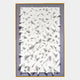 The Artiora Soft Purple Edge & White Abstract Wooden Shard 3D Wall Art by Giant Sculptures features a white rectangular canvas with abstract geometric shapes and wooden shards, set against a soft purple edge background.