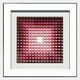 The Viretta Red Gradient Pyramid Textured 3D Wooden Wall Art by Giant Sculptures features a striking grid of red, pink, and brown pyramid tiles radiating from a white center—an eye-catching statement piece for any wall.