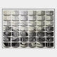 The Giant Sculptures Muraluxe Monochrome Landscape Curved Mosaic 3D Wooden Wall Art features rows of rectangular panels with black-and-white linear patterns, forming a fragmented forest landscape scene.