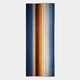 The Illumina Multicoloured Vertical Wooden Hand-Painted 3D Wall Art by Giant Sculptures features vibrant blue, orange, yellow, white, and brown stripes on a light gray background, adding depth and energy to any space.