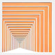 The Prismalux Orange Wood Carving Hand-Painted 3D Wall Art by Giant Sculptures features hand-painted concentric orange and white rectangles that create a tunnel-like optical illusion with geometric layering.