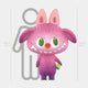 The Animal Wild Boar Labubu Sculpture by Giant Sculptures stands 160cm tall, featuring a pink, cartoonish creature with big green eyes, large ears, sharp teeth, and a round nose holding a small yellow and green object beside a human for scale.