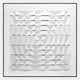 The Geometrica Spiral Matrix White 3D Wood Relief Wall Art by Giant Sculptures features an abstract geometric pattern of squares split into triangles and parallelograms, creating a dynamic, tessellated look with striking light and shadow effects.