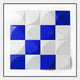 Giant Sculptures’ Geometrica Bold Blue & White Grid 3D Wood Relief Wall Art features a striking abstract pattern with raised square panels and curved cut-outs for a dynamic, dimensional look.