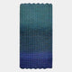 The Spectrum Weave Vertical Midnight Blue Wood Relief 3D Wall Art by Giant Sculptures features a rectangular, tightly woven basket-like pattern with scalloped edges and a subtle gradient, resembling handcrafted wall art.