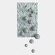 The Fluxion Muted Grey 3D Wood Relief Wall Art With Metal Ball by Giant Sculptures features a rectangular white textured panel with wavy grooves and glossy, muted grey metal-like spheres clustered near the center and lower edge.