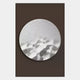 The Solivis Arctic 3D Wood Relief Wall Art by Giant Sculptures features a round, textured design reminiscent of frosted surfaces, centered on a dark rectangle for bold contrast and showcasing abstract patterns with dynamic shadows.
