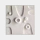 The Terravura Square Soft White II 3D Wood Relief Wall Art by Giant Sculptures features abstract textures with rounded and elongated indentations, creating a three-dimensional effect. Shadows enhance the depth of this minimalist décor piece.