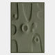 The Terravura Rectangular Olive Green II 3D Wood Relief Wall Art by Giant Sculptures features textured ovals and circles in raised and indented patterns, bringing natural warmth and style to your indoor decor against any pale backdrop.