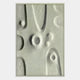 Terravura Rectangular Sage Green II 3D Wood Relief Wall Art by Giant Sculptures features raised and indented oval and circular shapes in light gray—ideal for minimalist decor as organic, modern sage green wall art.