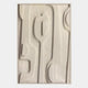 The Terravura Rectangular Sandstone I 3D Wood Relief Wall Art by Giant Sculptures features a white, textured relief with abstract raised and indented shapes, adding subtle dimension and a minimalist touch to your space.