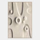 The Terravura Rectangular Sandstone II 3D Wood Relief Wall Art by Giant Sculptures features textured white rectangular panels with raised and indented organic circular and oval forms, evoking abstract natural patterns like sandstone.