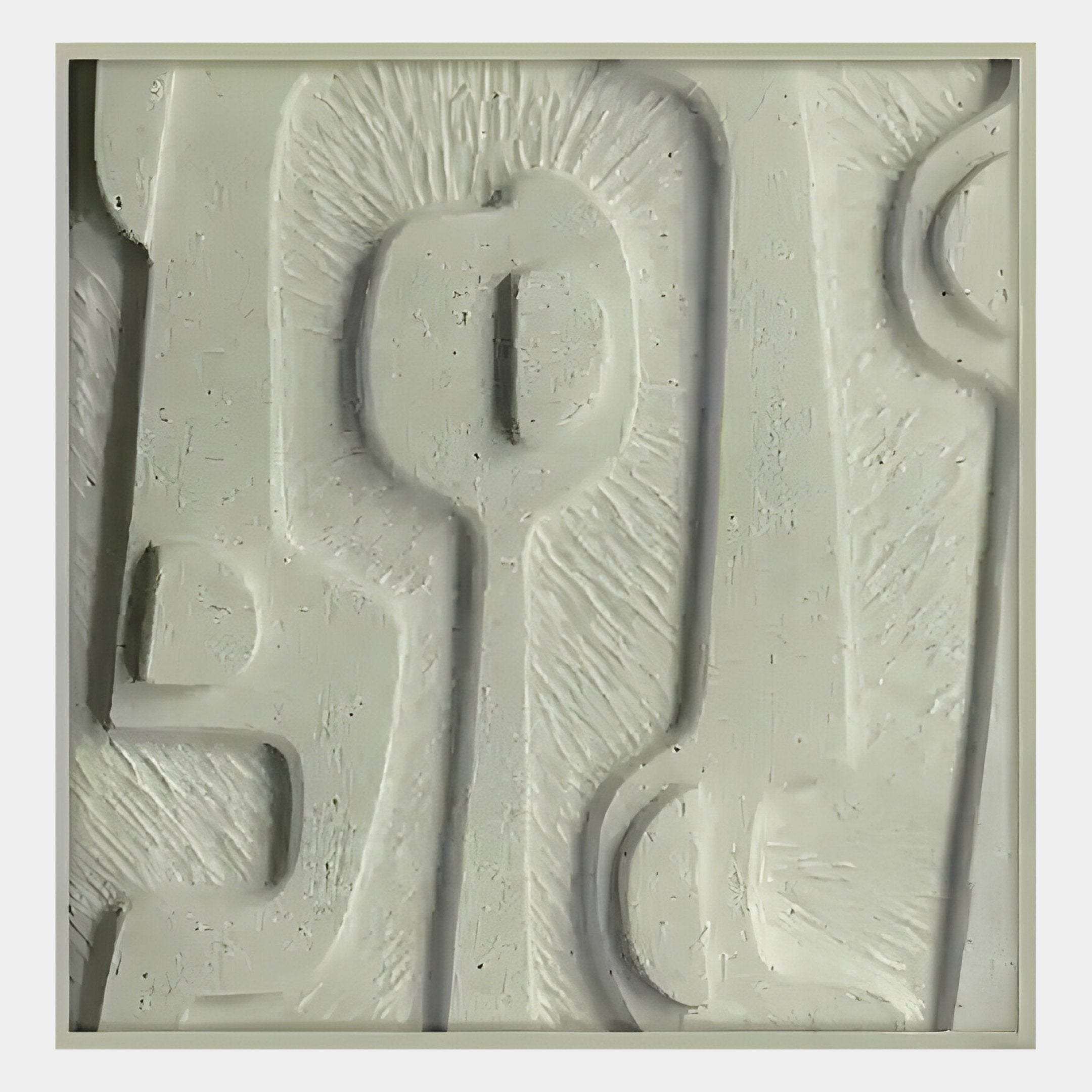 The Terravura Square Sage Green I 3D Wood Relief Wall Art by Giant Sculptures features raised and indented geometric shapes in a square frame, perfect for minimalist interiors. Its textured design comes in subtle sage green tones.
