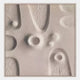 The Terravura Square Warm Beige II 3D Wood Relief Wall Art by Giant Sculptures features textured, raised and indented oval and circular shapes in a square frame, adding an abstract organic touch to your space.