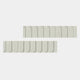 Two Vireus White Long Dual Panel 3D Wood Relief Wall Art pieces by Giant Sculptures feature rectangular light gray panels with multiple vertical rounded slots, offering minimalist modern wall decor against a plain white background.