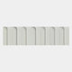 A row of nine identical Vireus White Single Panel 3D Wood Relief Wall Art pieces by Giant Sculptures is arranged vertically against a plain white background—ideal for minimalist, geometric interiors.