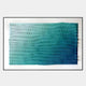 The Elytrum Blue Gradient Hand-Painted Wood Relief 3D Wall Art by Giant Sculptures showcases a rectangular grid of blue-green triangular spikes with a smooth gradient from light to dark, creating a dynamic wave-like effect.