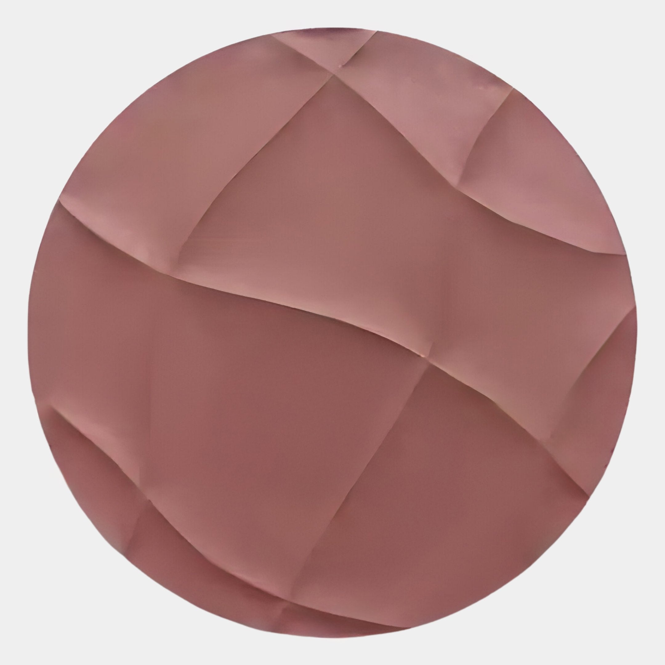 The Orbura Blush Pink Circular 3D Wood Relief Wall Art by Giant Sculptures features intersecting satin-like folds in blush pink, offering a soft, abstract geometric design—an elegant choice for sophisticated indoor decor.