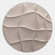 The Orbura Ivory Circular 3D Wood Relief Wall Art by Giant Sculptures features an abstract, wavy folded texture in irregular sections, adding unique three-dimensional style to your décor.