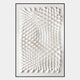 The Elorium White Strata Hand-Painted Wood Relief 3D Wall Art by Giant Sculptures features intricate geometric diamond and triangular forms, creating a textured, wave-like effect ideal for a contemporary space.