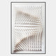 The Elorium White Facet Hand-Painted Wood Relief 3D Wall Art by Giant Sculptures features a geometric pattern of folded triangles, creating a textured, wave-like effect across its surface.
