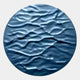 The Orenda Ripple Wave Blue Wood Relief 3D Wall Art by Giant Sculptures features a textured, wavy surface inspired by Japanese minimalism, resembling water ripples and shaded in elegant blue tones.