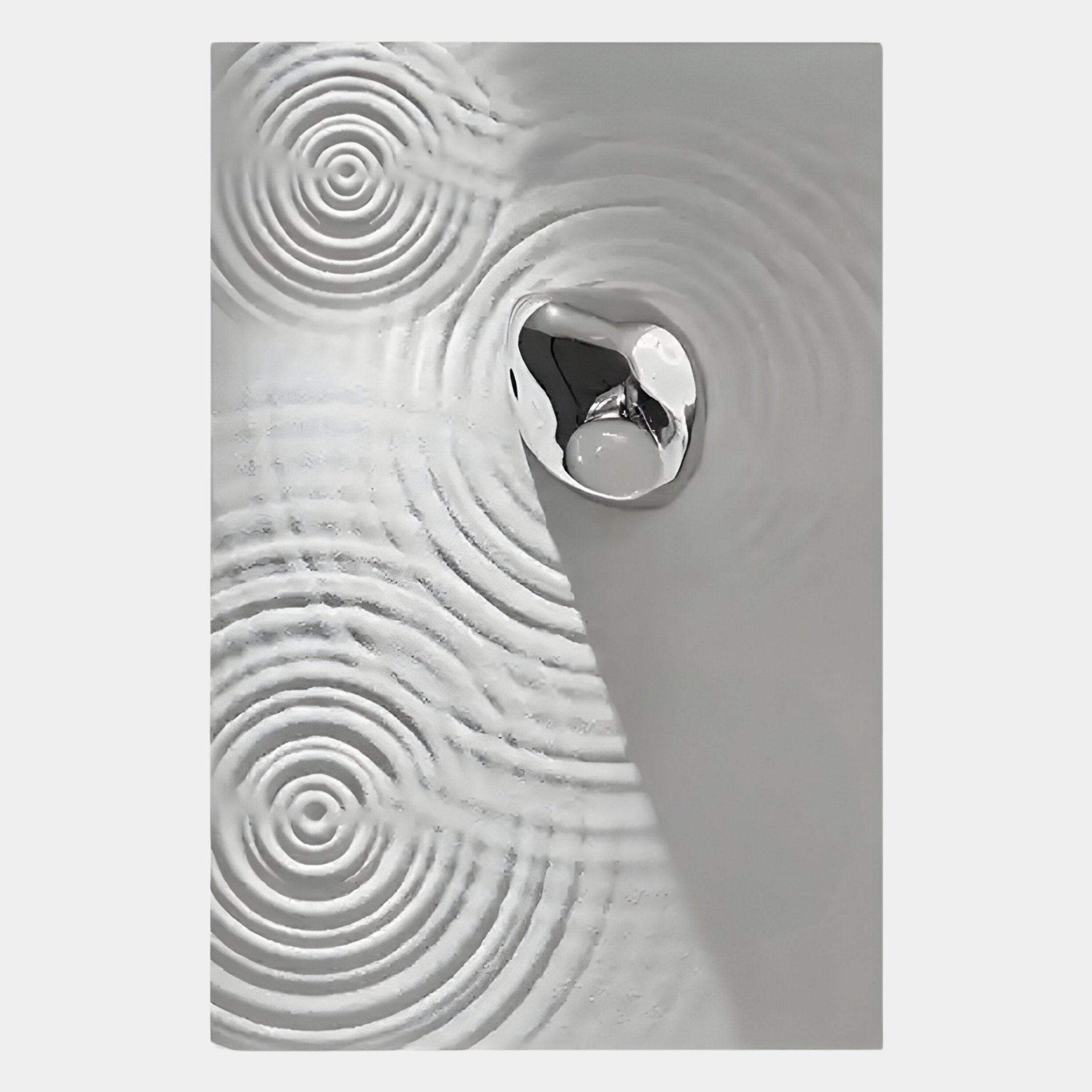 The Ondella Silver Ripple II Sandstone Wood Relief 3D Wall Art by Giant Sculptures features overlapping metallic ripples with striking light and shadow, making it the perfect modern decor piece for any contemporary space.