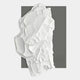 A textured white abstract shape stands out on a gray backdrop in the Veritas White & Grey Abstract Wood Relief 3D Wall Art by Giant Sculptures, offering layered depth and bold contrast for modern spaces.
