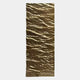 The Illume Gold I Hand-Painted Wood Relief 3D Wall Art by Giant Sculptures features a vertically displayed, crinkled gold foil design with a shiny, textured surface, adding luxurious elegance to any modern interior.