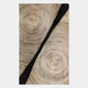 Artura Ivory Hand-Painted 3D Relief Wall Art by Giant Sculptures features concentric ridges in beige tones intersected by a textured black strip, creating an abstract, tactile look that embodies minimalist tranquillity.