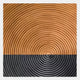 The Artura Honey & Black Square Hand-Painted 3D Relief Wall Art by Giant Sculptures features sculptural concentric ridges, a striking tan and black color split, and a continuous textured pattern for bold contrast.