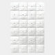 Giant Sculptures Vellura White Textured Wood Relief 3D Wall Art features 30 white square tiles with geometric, leaf-like embossed patterns, creating an elegant minimalist and textured wall design.