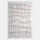 The Novara White I Hand-Painted Wood Relief 3D Wall Art by Giant Sculptures features hand-painted wavy square panels with black contour lines on white, creating a topographic look and a sense of depth and movement.